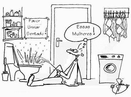 Por favor urinar sentado